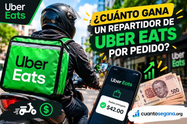 ¿Cuánto gana un repartidor de Uber Eats por pedido en México en 2026?